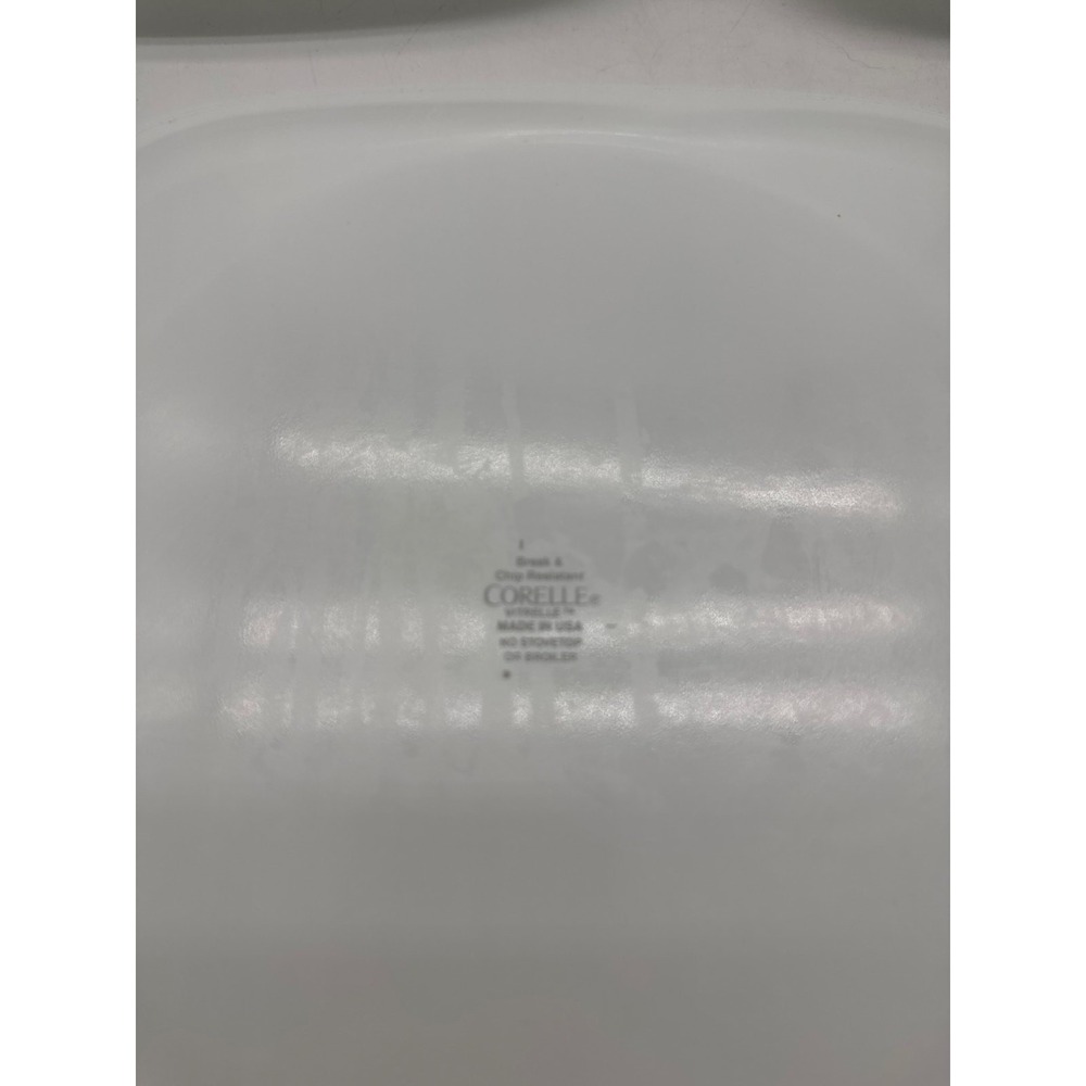 4  Corelle Corning Vitrelle Pure White 10 1/2" Square Dinner Plate Classic Style - Picture 3 of 3